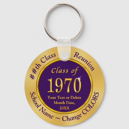 Personalized Class of 1970 Souvenirs Class Reunion Keychain