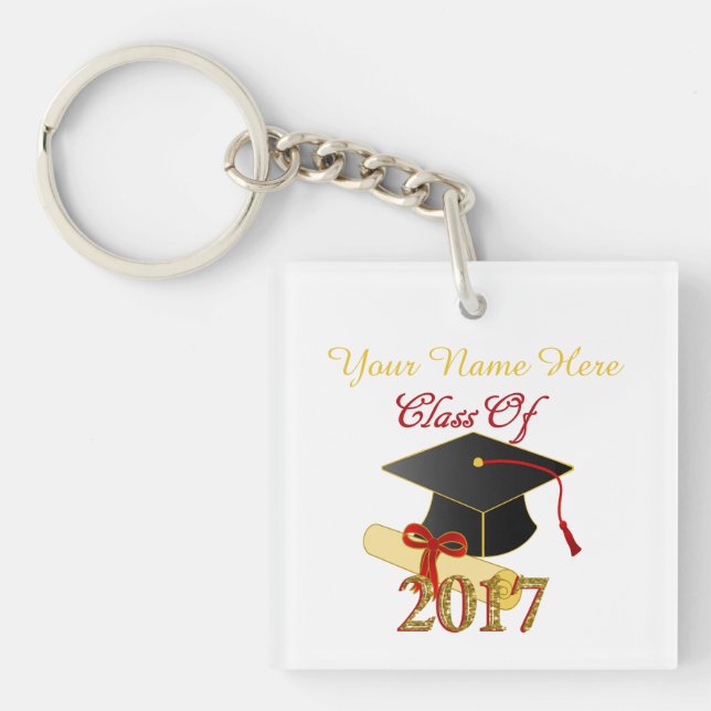 Personalized Class of 2017 Double-Sided Keychain (Front)