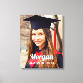 Personalized Class of 2024 Graduation Photo Canvas Print (Front)