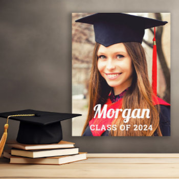 Personalized Class Of 2024 Graduation Photo Canvas Print by Plush_Paper at Zazzle