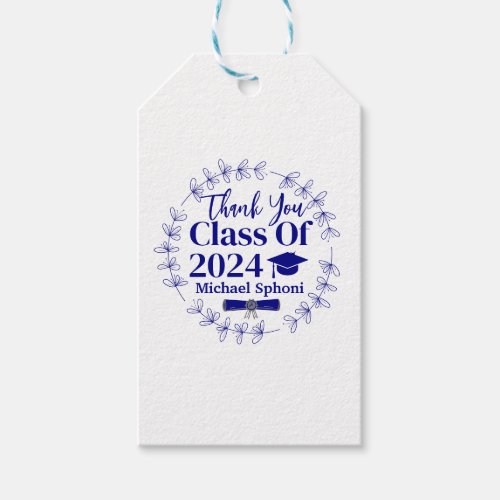 Personalized Class of 2024 Thank you Sticker Gift Tags