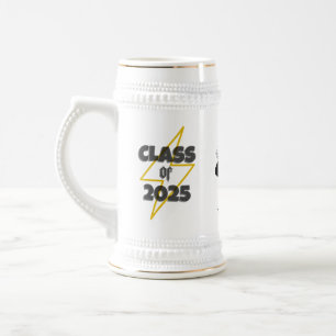 PERSONALIZED CLASS OF 2025 GRADUATION DABBING MALE BEER STEIN