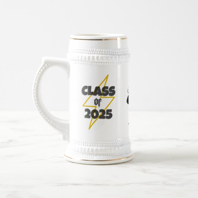 PERSONALIZED CLASS OF 2025 GRADUATION DABBING MALE BEER STEIN (Left)