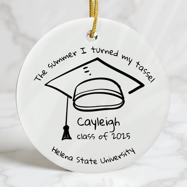 Personalized Class of 2025 Graduation Keepsake Ceramic Ornament (Creator Uploaded)