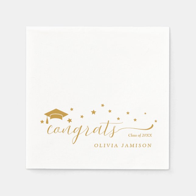Personalized  Class of 2025 Graduation Party Decor Napkins (Front)