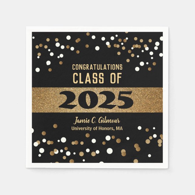 Personalized Class of 2025 Graduation Party Napkins (Front)