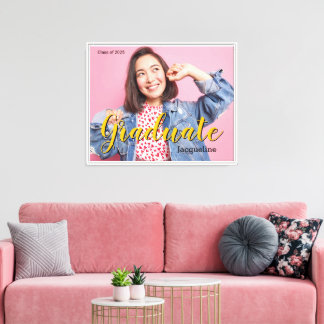 Personalized Class of 2025 Graduation Photo Canvas Print