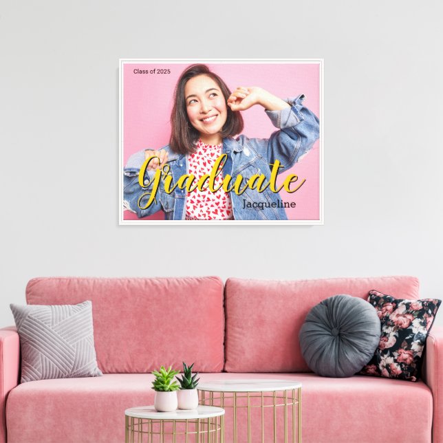 Personalized Class of 2025 Graduation Photo Canvas Print (Insitu(LivingRoom))