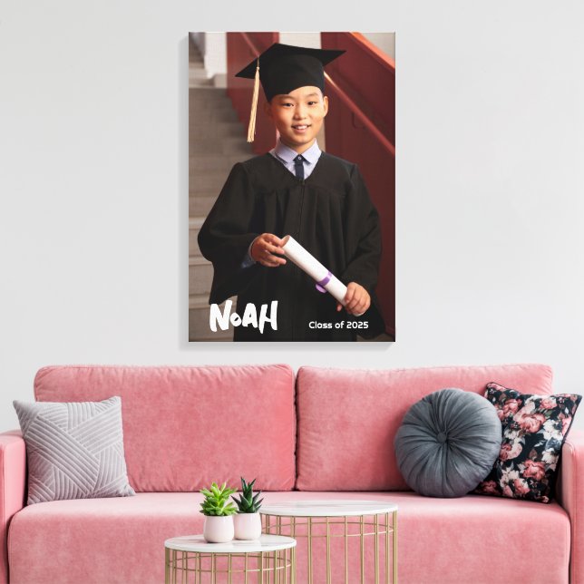 Personalized Class of 2025 Graduation Photo Canvas Print (Insitu(LivingRoom))