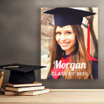 Personalized Class of 2025 Graduation Photo Canvas Print<br><div class="desc">Modern and stylish graduation wall art wrapped canvas design features a photo of your graduate with simple name and class year wording that can be personalized for your grad. A beautiful accent for the graduation party,  and a special keepsake to display in your home.</div>