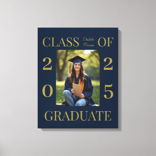 Personalized Class of 2025 Graduation Photo Canvas Print