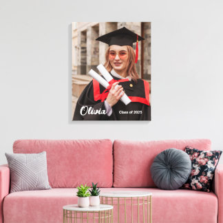 Personalized Class of 2025 Graduation Photo Canvas Print