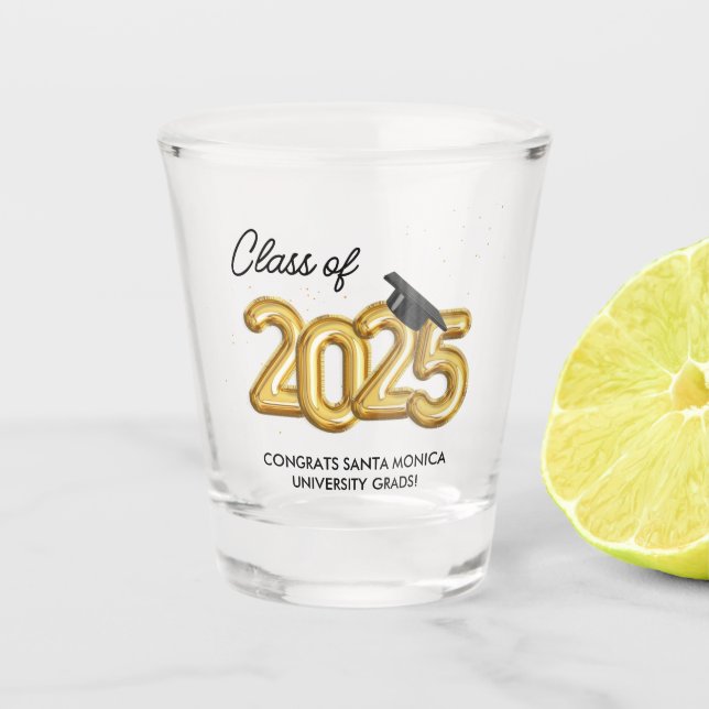 Personalized Class of 2025 Graduation Shot Glasses (Front)
