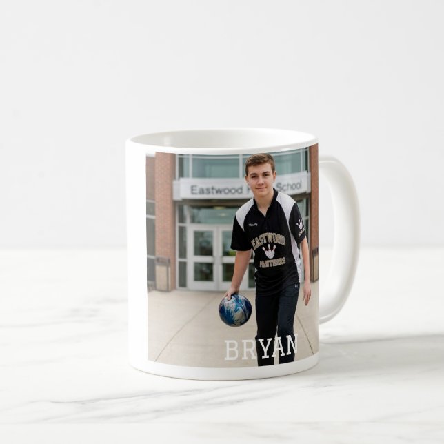 Personalized Class of 2026 Bowling Photo  Coffee Mug (Front Right)