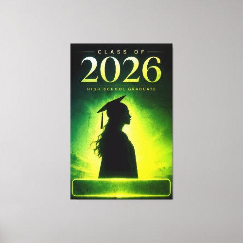 Personalized Class of 2026 Graduate Name Art Canvas Print