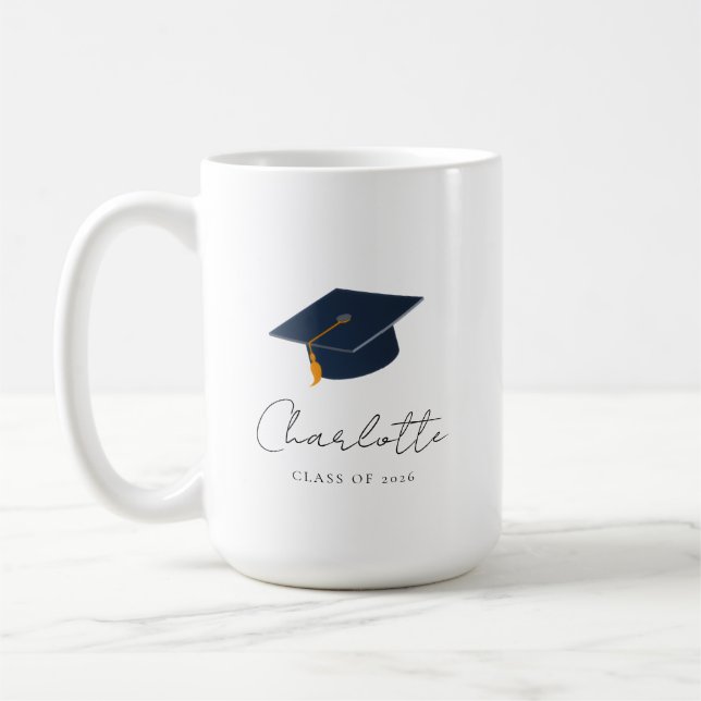 Personalized Class of 2026 Graduation Icon Coffee Mug (Left)