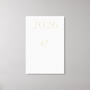 Personalized Class of 2026 Name Elegant Art Canvas Print