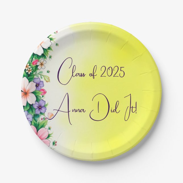 Personalized Class of 2026 Paper Plates (Front)
