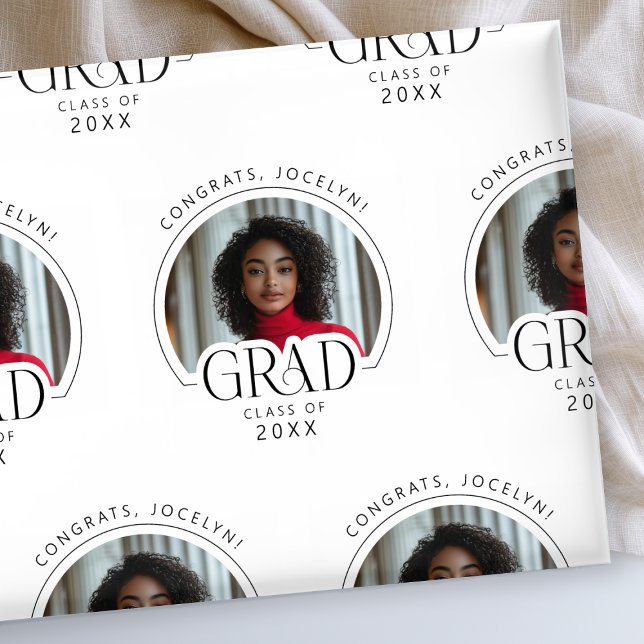 Personalized Class of 2026 Photo Grad  Wrapping Paper (Creator Uploaded)