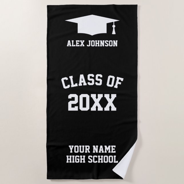 Personalized class of beach towels for graduation (Front)