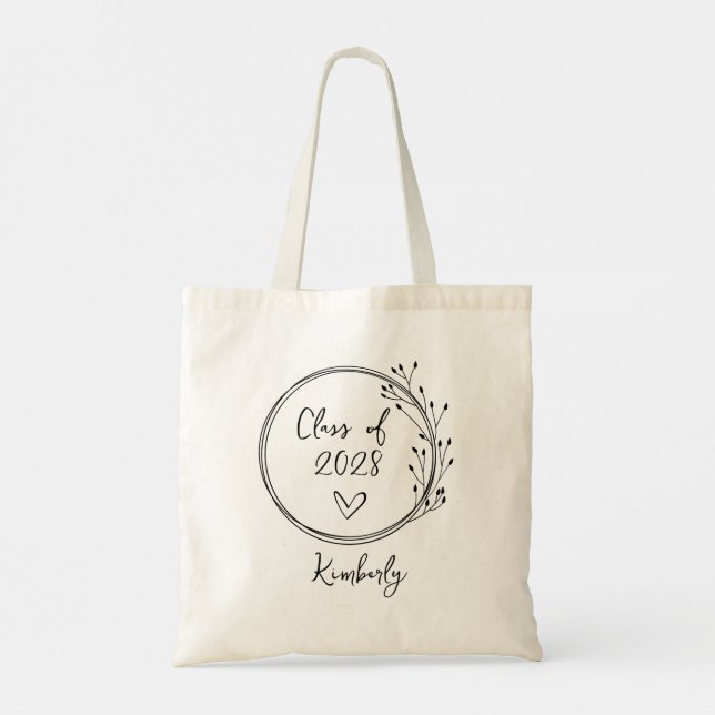 Personalized Class of Graduation Tote Bag (Back)
