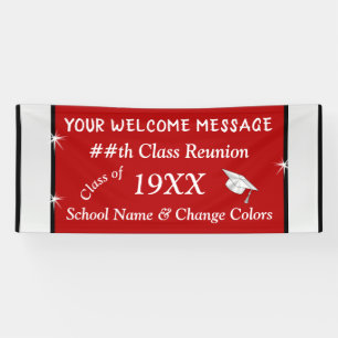 Personalized Class Reunion Banners, Red and White Banner