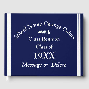 Personalized Class Reunion Guest Book, ANY COLORS, Guest Book