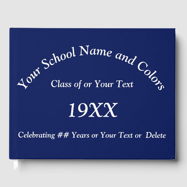 Personalized Class Reunion Guest Book, Your COLORS Book (Front)