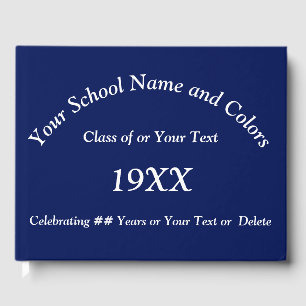 Personalized Class Reunion Guest Book, Your COLORS Guest Book