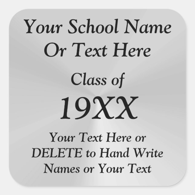 Personalized Class Reunion Stickers with YOUR TEXT (Front)