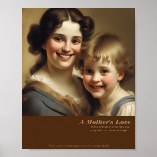 Personalized Classic A Mothers Love PosterMatte Poster