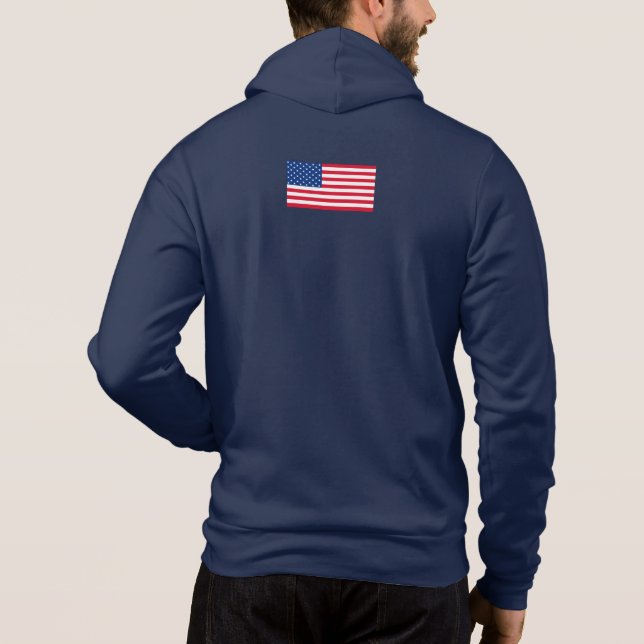 Personalized Classic American Flag Jacket Gift Hoodie (Back)