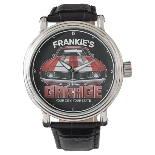 Personalized Classic American Muscle Car Garage Watch