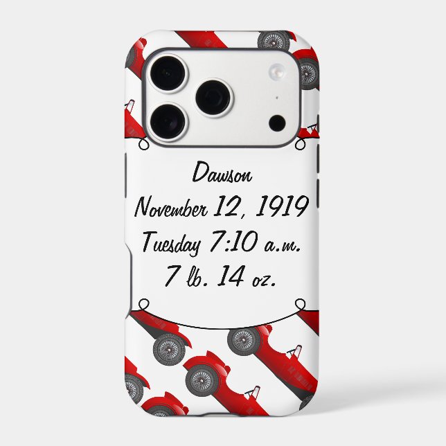 Personalized Classic Baby Boy Stat Gifts Case-Mate iPhone Case (Back)