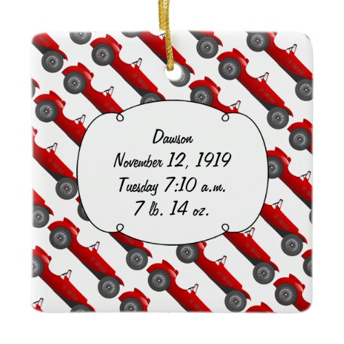 Personalized Classic Baby Boy Stat Gifts Ceramic Ornament