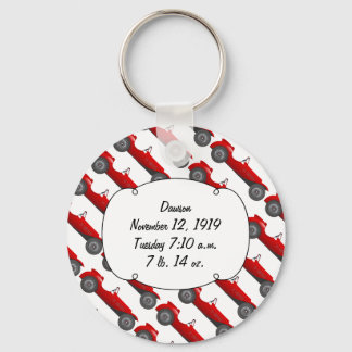 Personalized Classic Baby Boy Stat Gifts Keychain