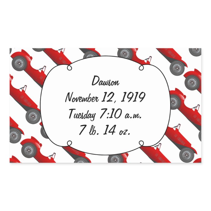 Personalized Classic Baby Boy Stat Gifts Rectangular Sticker