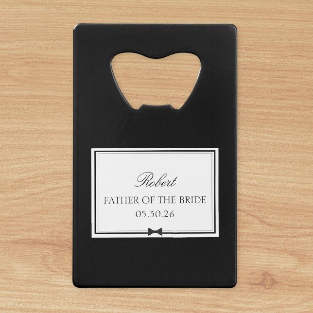Personalized Classic Bowtie Father of the Bride Credit Card Bottle Opener (Creator Uploaded)
