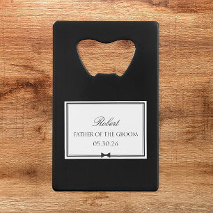 Personalized Classic Bowtie Father of the Groom Credit Card Bottle Opener
