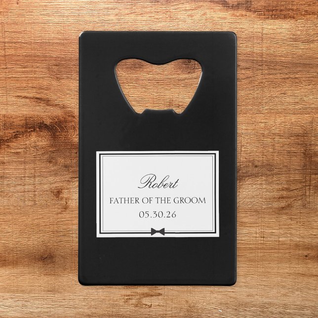 Personalized Classic Bowtie Father of the Groom Credit Card Bottle Opener (Creator Uploaded)