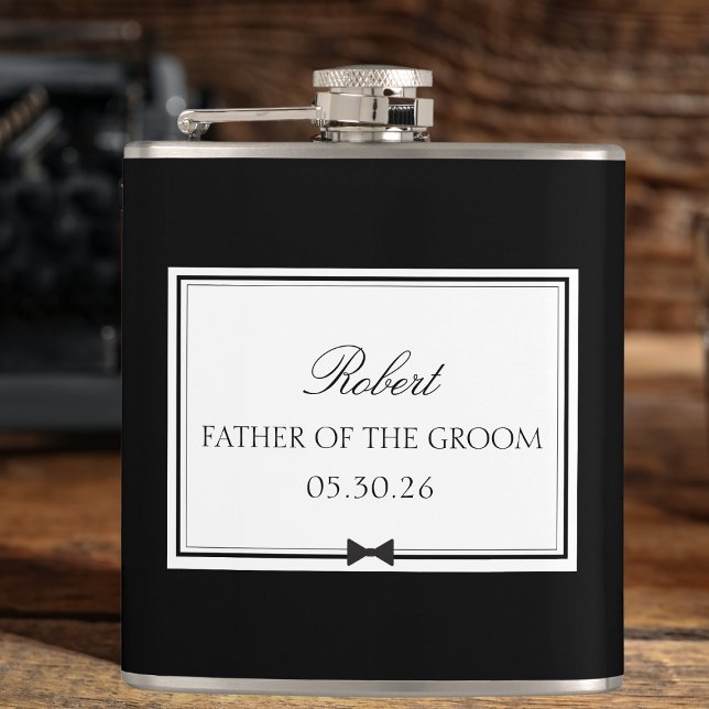 Personalized Classic Bowtie Father of the Groom Flask (Creator Uploaded)