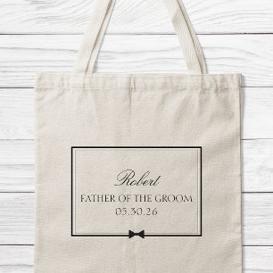 Personalized Classic Bowtie Father of the Groom Tote Bag