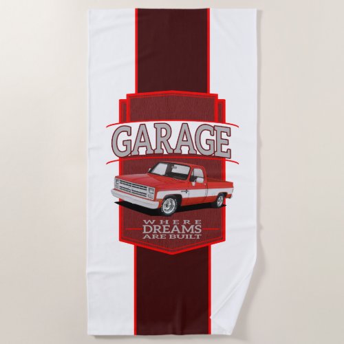Personalized Classic C10 Garage Beach Towel