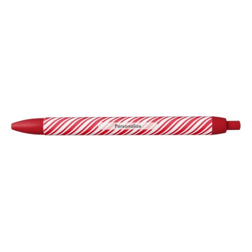 Personalized Classic Candy Cane Stripe Black Ink Pen