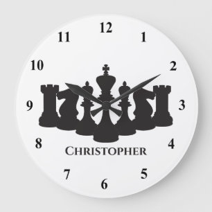 Personalized Classic Chess Pieces King Large Clock