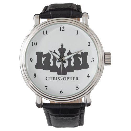 Personalized Classic Chess Pieces King Watch