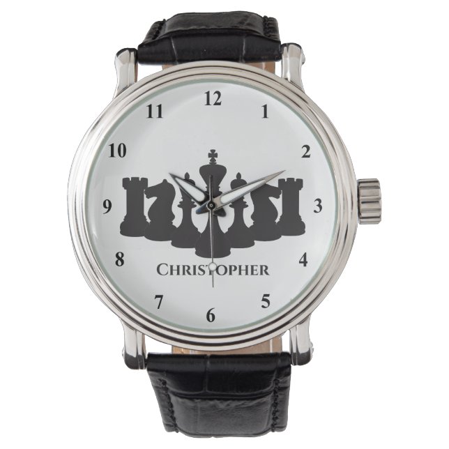 Personalized Classic Chess Pieces King Watch (Front)
