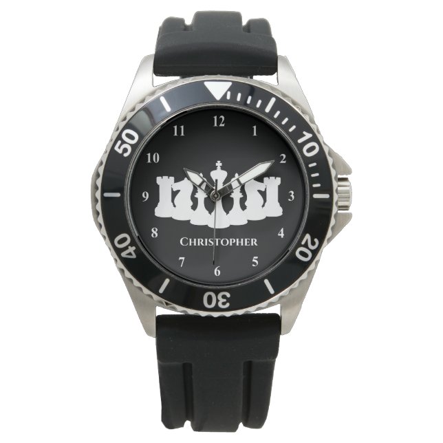 Personalized Classic Chess Pieces King Watch (Front)