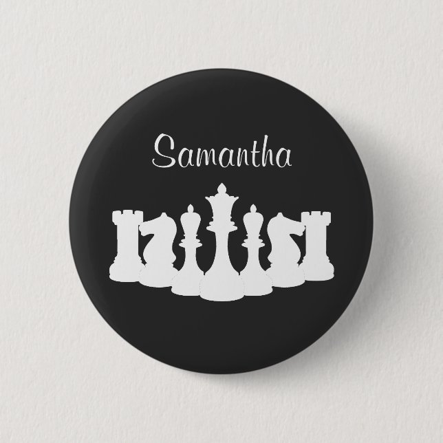 Personalized Classic Chess Pieces Queen Button (Front)