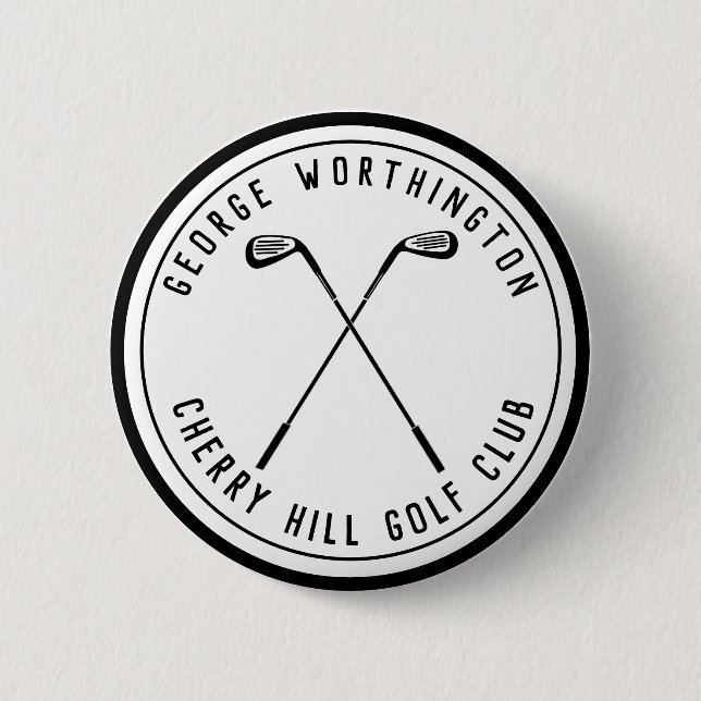Personalized classic custom golf club white black button (Front)
